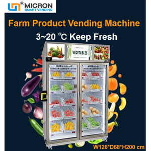Micron farm produce vending machine can sell vegetable, egg, meat and snack drink micron smart fridge vending machine supplier and manufacturer